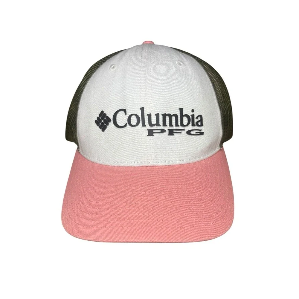 Columbia Women's White/Pink PFG Trucker Snapback Hat